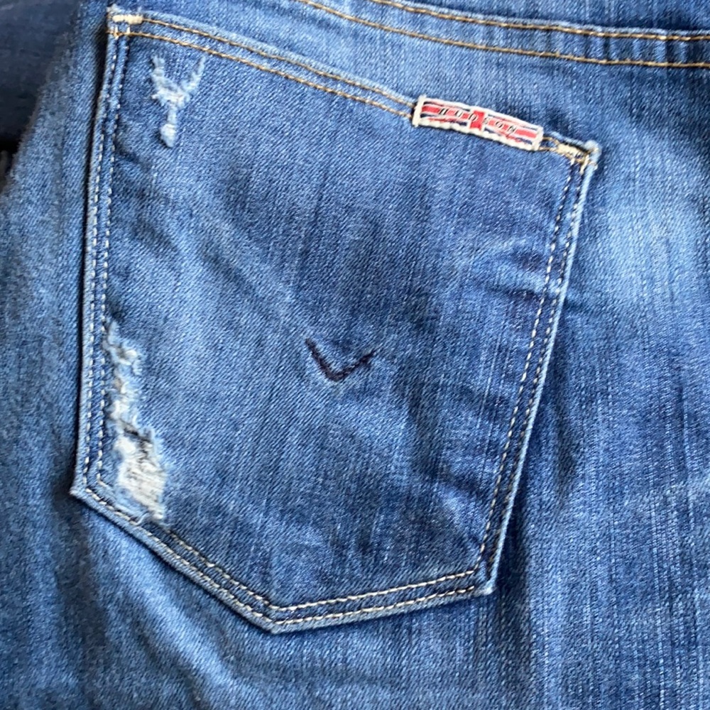 Hudson tally sugarcoat raw hem skinny jeans light